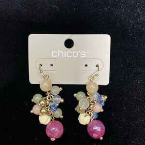 1552 Chico's Nevaeh Stone Cluster Earrings
